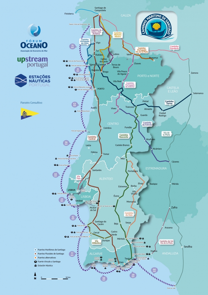 Mapa Caminho Marítimo de Santiago